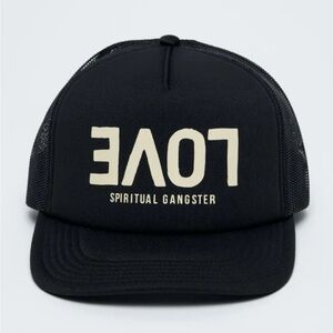 NWT Spiritual Gangster Black Mesh LOVE Trucker Hat